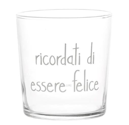 BICCHIERE VETRO 35CL RICORDATI DI ESSERE FELICE