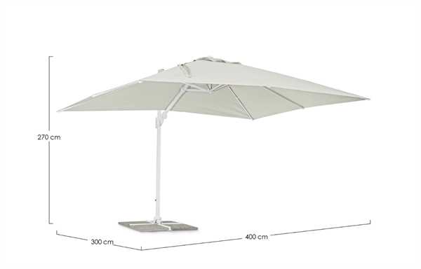 OMBRELLONE BRACCIO LATERALE EDEN MT.3X4 BIANCO NO MATTONELLE