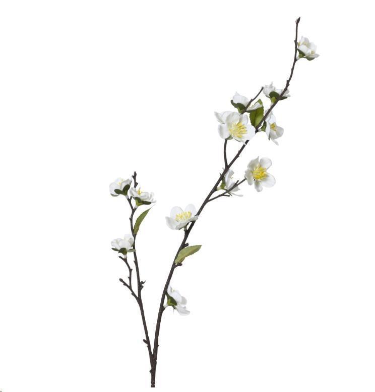 FIORE DI CILIEGIO BIANCO POLIESTERE SU STELO CM13X6XH.70
