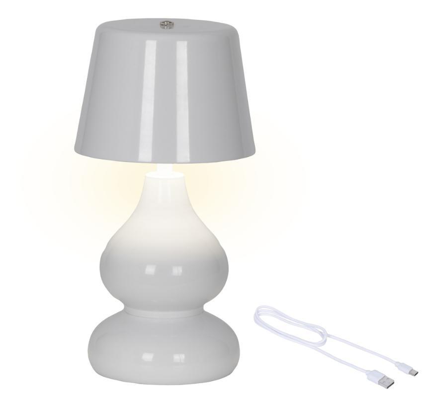 LAMPADA BIANCA INDOOR RIC.USB 3COL LED FERRO CM D.13H.26