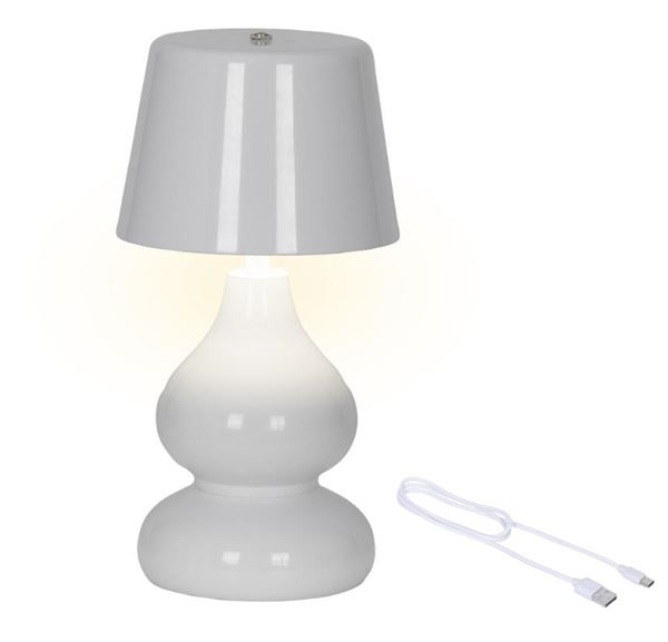 LAMPADA BIANCA INDOOR RIC.USB 3COL LED FERRO CM D.13H.26
