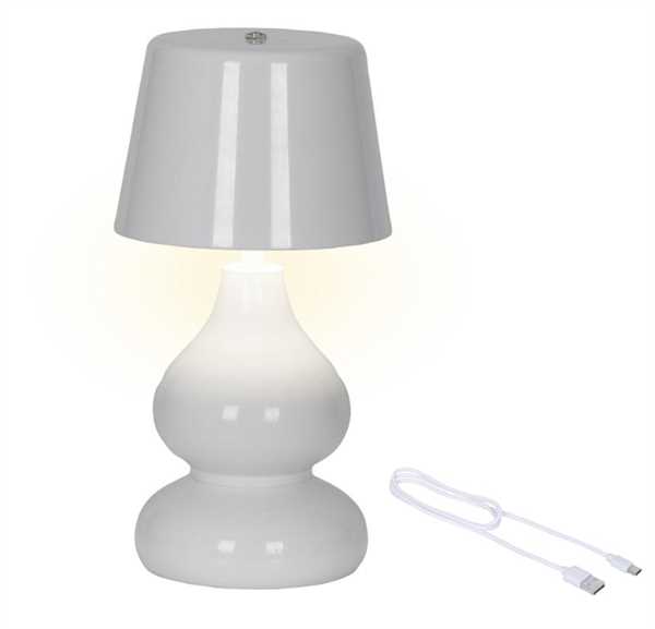 LAMPADA BIANCA INDOOR RIC.USB 3COL LED FERRO CM D.13H.26