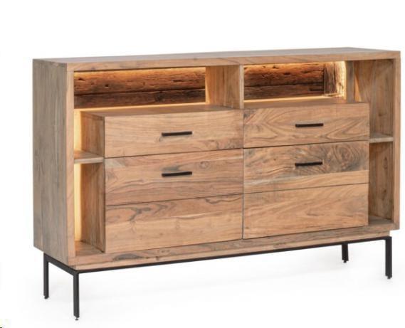 CREDENZA 2A-2C MANGAL IN LEGNO DI ACACIA CM145X40X94H