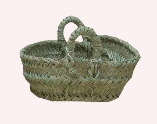 BORSA CON MANICI ESPARTO PALMA CM.