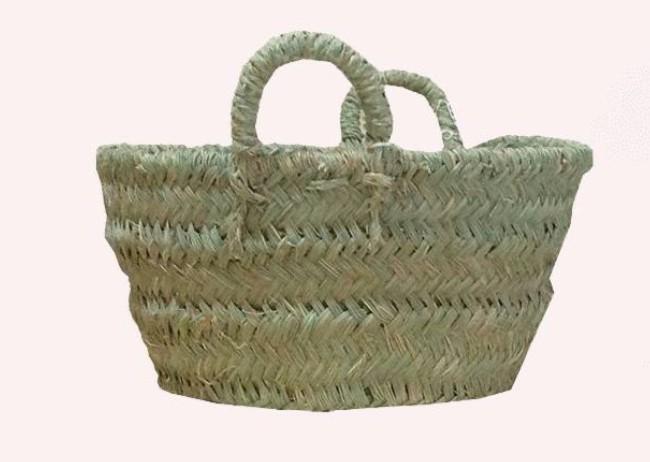 BORSA CON MANICI ESPARTO PALMA CM.