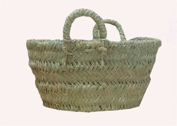 BORSA CON MANICI ESPARTO PALMA CM.