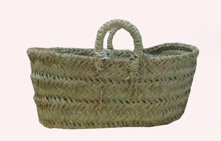 BORSA CON MANICI ESPARTO PALMA CM.