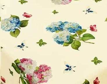TOVAGLIA A METR.PVC DELUXE SILKY CREMA/FIORI BLU/ROSA H.140