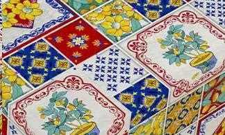 TOVAGLIA A METR.PVC DELUXE BRIGHT QUAD.COLORATI H.140CM