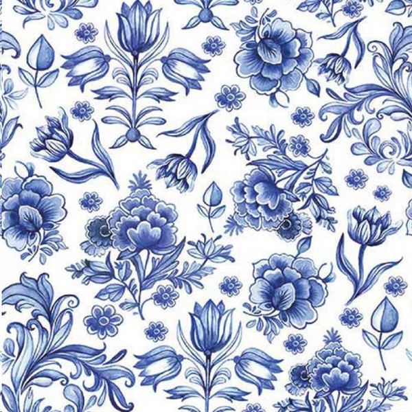 CONF. 20 TOVAGLIOLI FIORI DELFT BLU CM.33X33