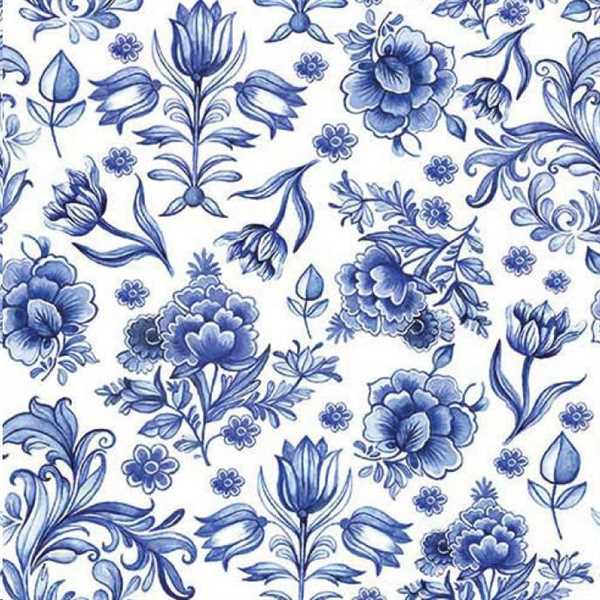 CONF. 20 TOVAGLIOLI FIORI DELFT BLU CM.33X33
