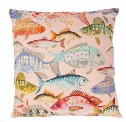 CUSCINO PESCI COTONE+POLIESTERE 50x50CM