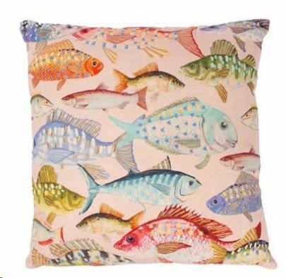 CUSCINO PESCI COTONE+POLIESTERE 50x50CM