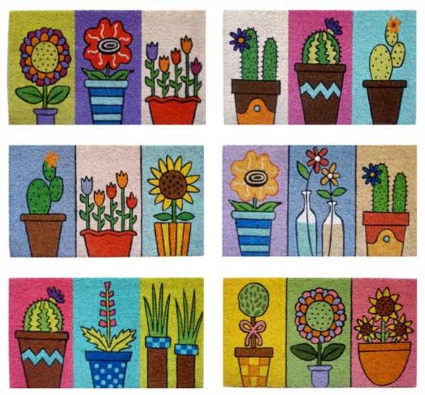 ZERBINO COCCO VASINI FIORI CM.70X40 6 MODELLI ASSORTITI