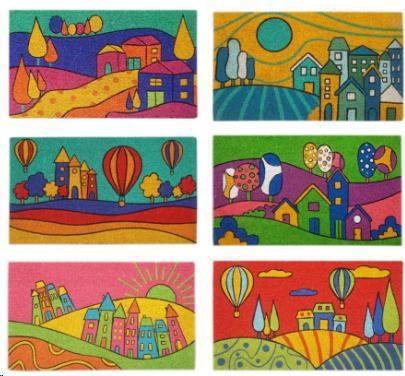 ZERBINO COCCO PAESAGGIO COLORATO CM70X40