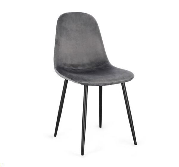 SEDIA NEW IRELIA NERO/VEL.GRIGIO