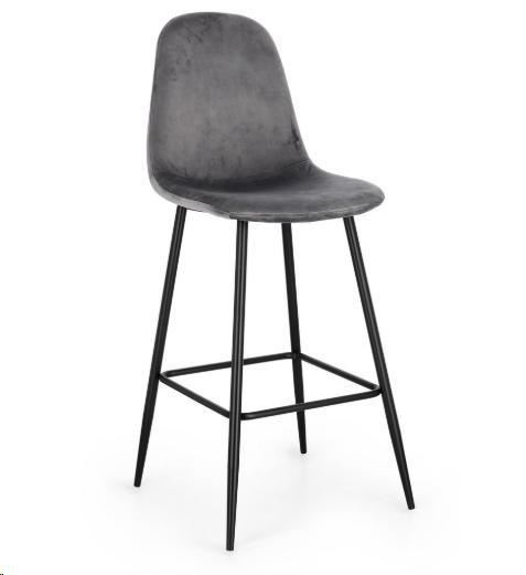 SGABELLO BAR NEW IRELIA NERO/VEL.GRIGIO