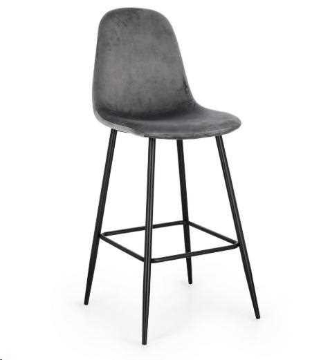 SGABELLO BAR NEW IRELIA NERO/VEL.GRIGIO