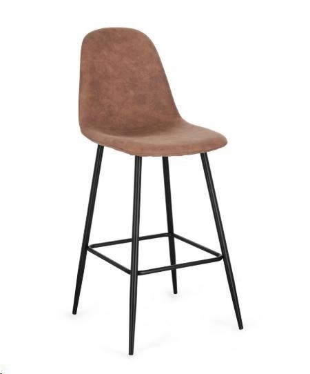 SGABELLO BAR NEW IRELIA NERO/MICR.COGNAC