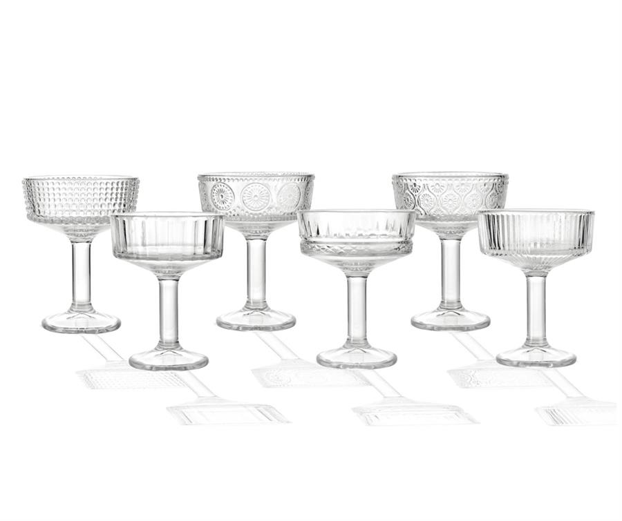 COPPA CHIC DECORI ASSORTITI SET 6 PZ VETRO