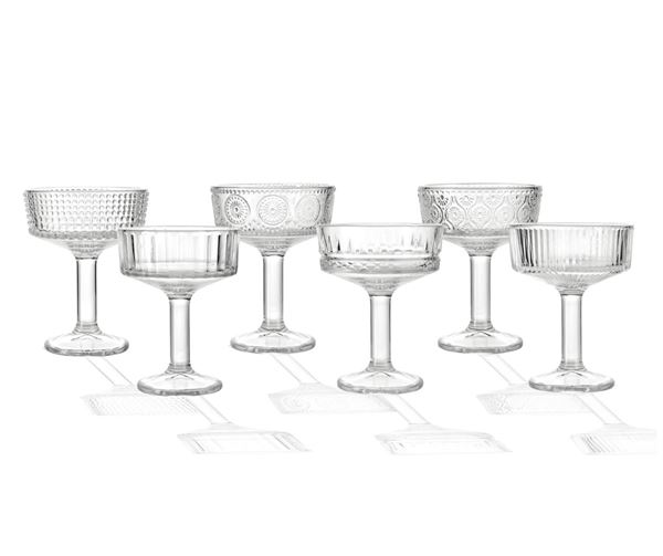 COPPA CHIC DECORI ASSORTITI SET 6 PZ VETRO