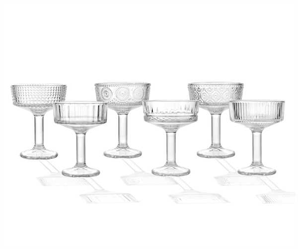 COPPA CHIC DECORI ASSORTITI SET 6 PZ VETRO