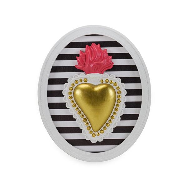 CORNICE TON COEUR OVALE RIGHE CM.22x18 RESINA