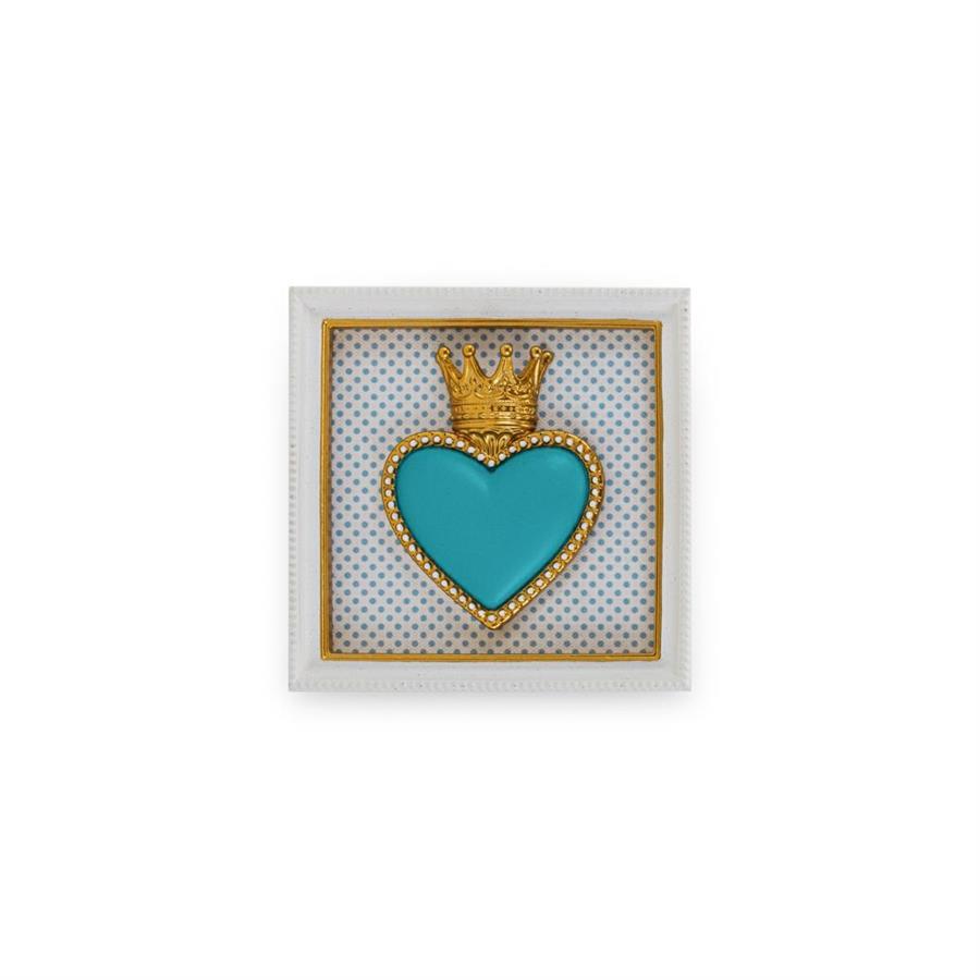 CORNICE TON COEUR QUADRATA AZZURRA CM.12,5 RESINA