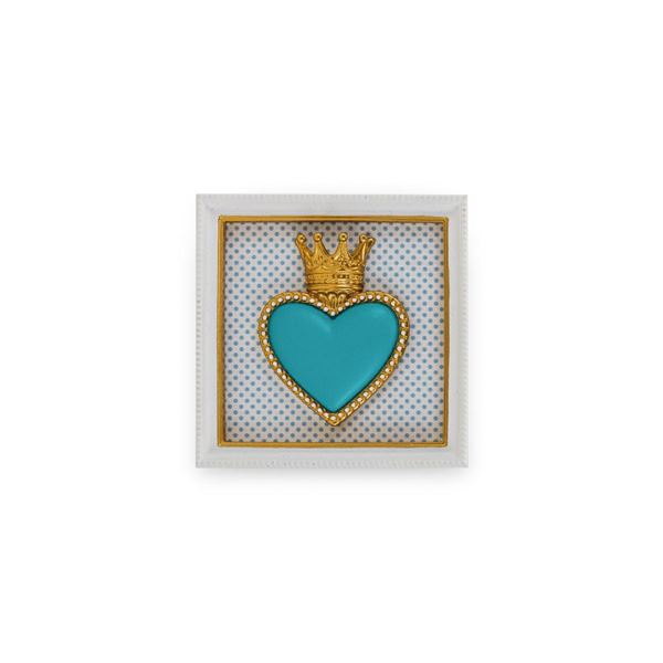 CORNICE TON COEUR QUADRATA AZZURRA CM.12,5 RESINA