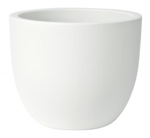 VASO DA ESTERNO IN RESINA TONDO ETRIA BIANCO CM. Ø34 H28
