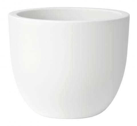 VASO DA ESTERNO IN RESINA TONDO ETRIA BIANCO CM. Ø34 H28