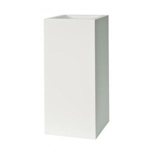 VASO DA ESTERNO QUADRATO KUBE HIGH SLIM BIANCO CM.25x25xH70