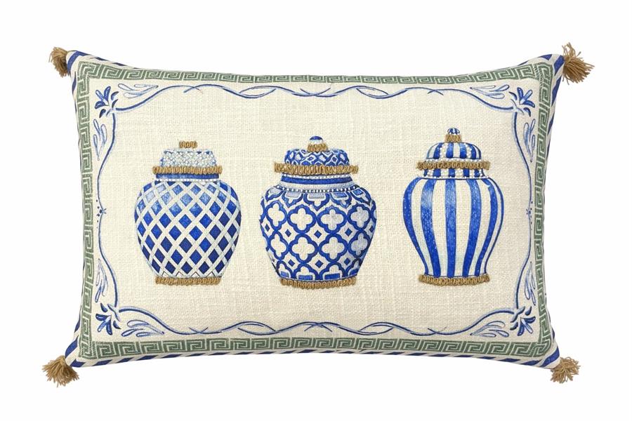 CUSCINO COTONE RETT SANTORINI  3 VASI