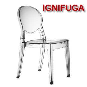 SEDIA IGLOO POLIC. IGNIFUGA TRASPARENTE