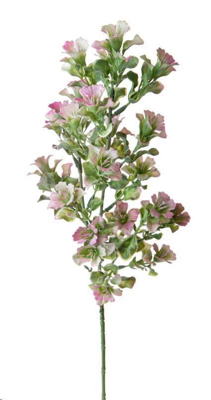 RAMO FOGLIE 63 CM SFUMATE GREEN PINK POLIMERI