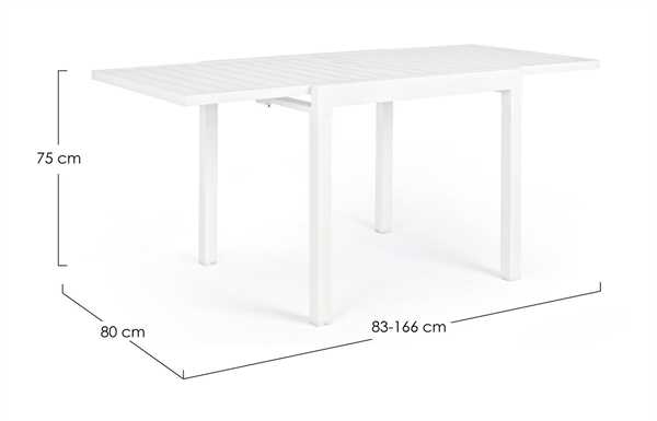 TAVOLO ALLUNGABILE PELAGIUS BIANCO CM.83/166X80X75H