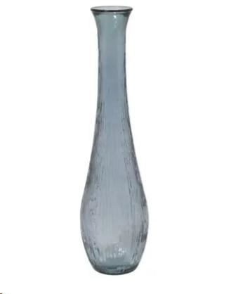 VASO BLU SCURO VETRO RICICLATO TRASPARENTE D.25XH.99cm