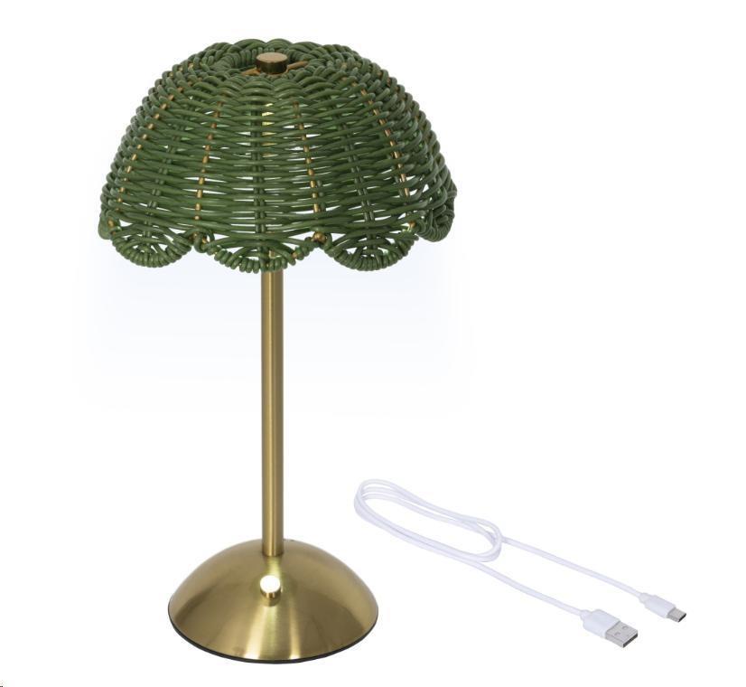 LAMPADA FERRO DA TAVOLO VERDE INDOOR LED RICARICABILE CM.17X