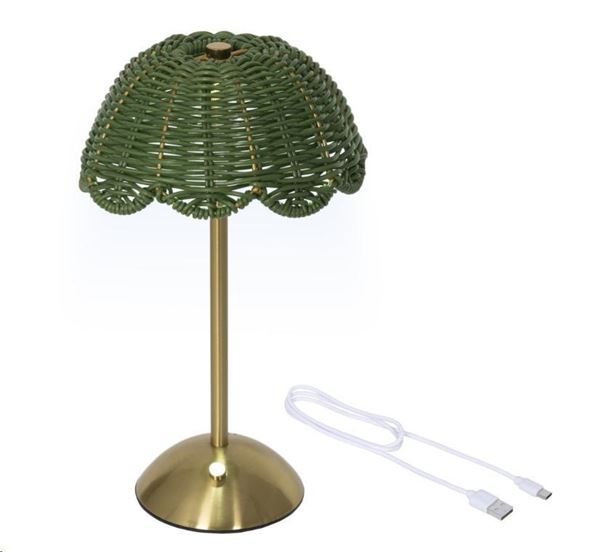 LAMPADA FERRO DA TAVOLO VERDE INDOOR LED RICARICABILE CM.17X