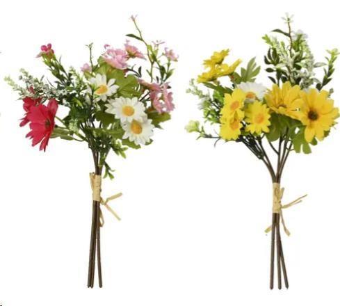 BOUQUET DI FIORI POLIESTERE 2COL.ASS. D.12XH.35cm