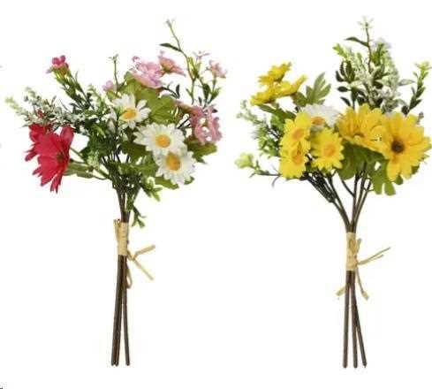 BOUQUET DI FIORI POLIESTERE 2COL.ASS. D.12XH.35cm
