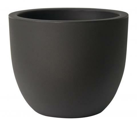 VASO DA ESTERNO IN RESINA TONDO ETRIA NERO CM. Ø44 H36