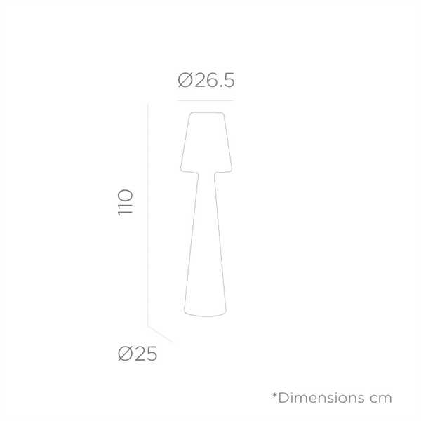 LAMPADA DA TERRA LOLA 110 L.CALDA CM.Ø27XH110 C/CAVO OUTDOOR