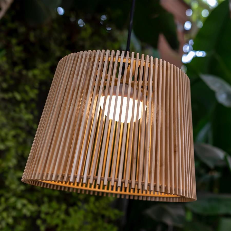 LAMPADARIO BAMBOO OKINAWA CM.Ø39XH28 RICAR. USB BIANCO CALDO