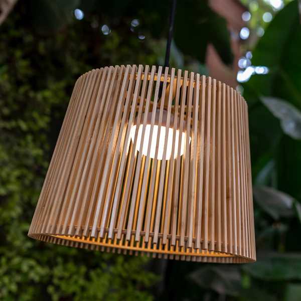 LAMPADARIO BAMBOO OKINAWA CM.Ø39XH28 RICAR. USB BIANCO CALDO
