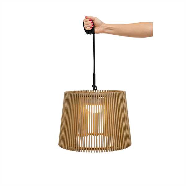 LAMPADARIO BAMBOO OKINAWA CM.Ø39XH28 RICAR. USB BIANCO CALDO