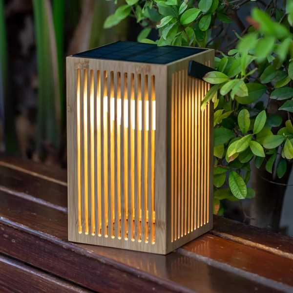 LANTERNA BAMBOO ESTERNO OKINAWA RICAR. SOLAR+USB CMØ14,5XH24