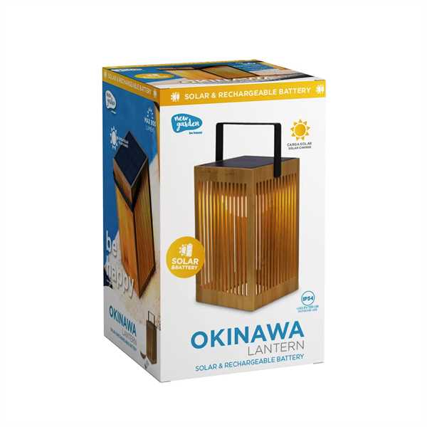 LANTERNA BAMBOO ESTERNO OKINAWA RICAR. SOLAR+USB CMØ14,5XH24