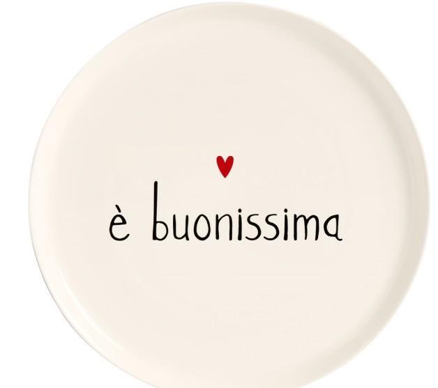 PIATTO PIZZA CERAMICA E' BUONISSIMA D.31,5CM