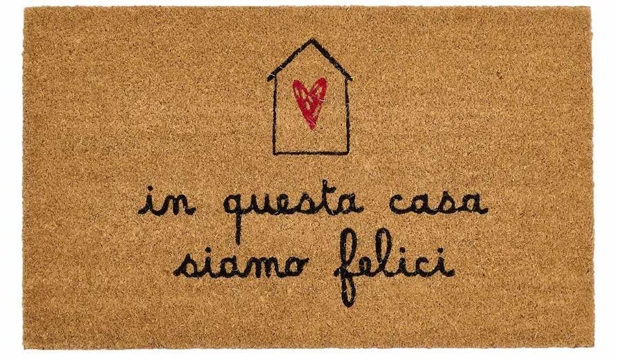 ZERBINO COCCO IN QUESTA CASA SIAMO FELICI 45x75CM